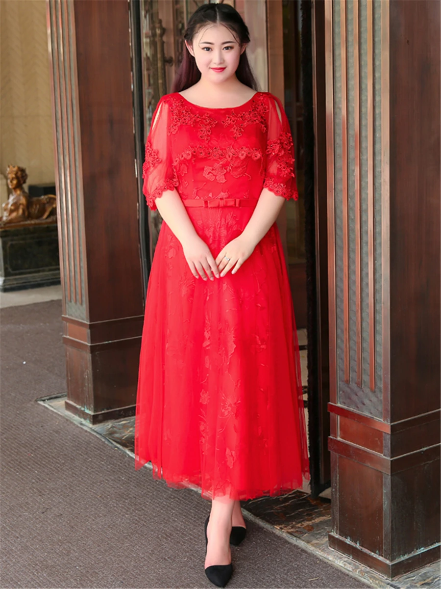 Поддельная шаль вечернее платье с длинными блестками Robe De Soiree T308 нового размера плюс o-образным вырезом женские вечерние платья красное элегантное вечернее платье