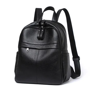 

Backpack Women's 2019 New Style Fashion Fashion Genuine Leather Versatile Backpack School Bag Women's INS-Style Large-Volume