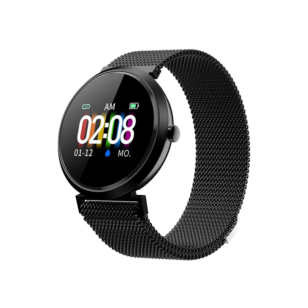 V06C Миланский ремешок Bluetooth Смарт часы спортивный Браслет Фитнес браслет Прочный модный подарок для подруги жены леди часы