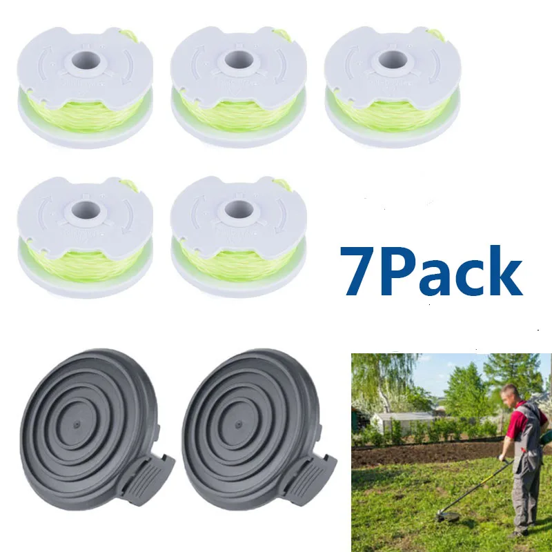 

Brand New 5pcs 20ft Spool Replacement+2pcs Cover For WORX WA0014 WG168 WG184 WG190 WG191