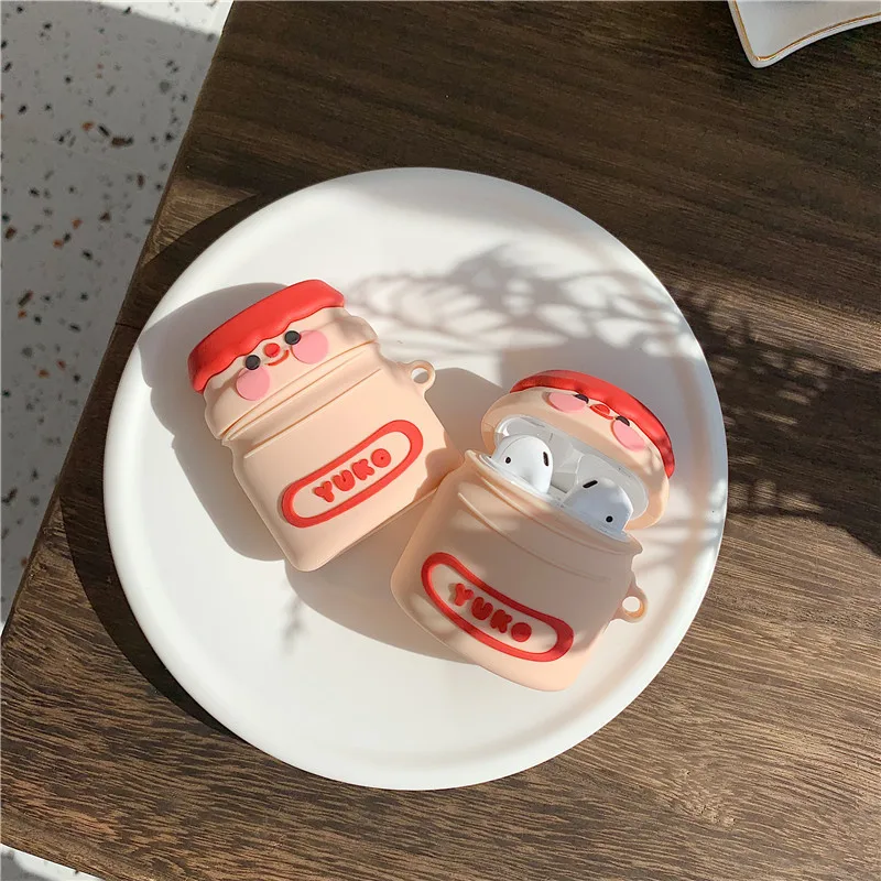 Чехол для наушников с милой улыбкой и молочной кислотой для Apple Airpods 1 2, силиконовая коробка для наушников, аксессуары для наушников