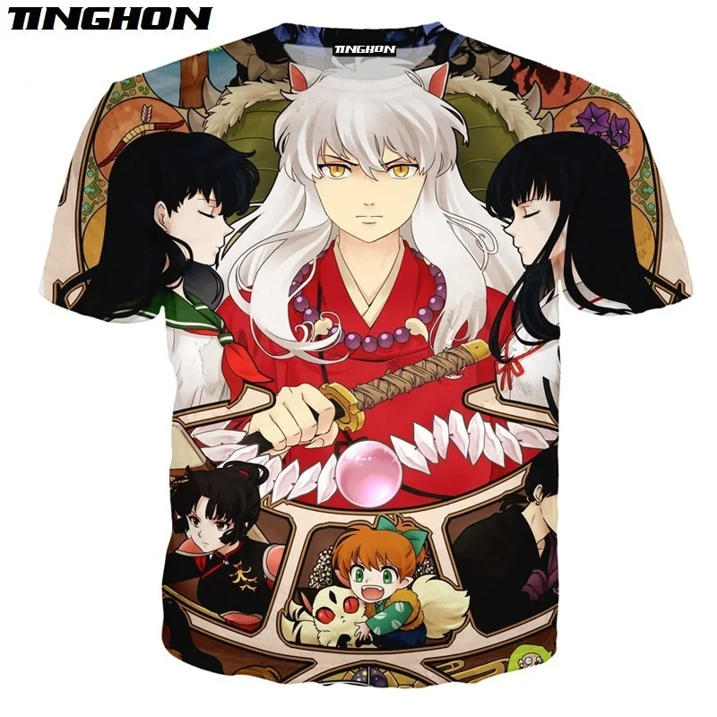 XS-7XL новинка аниме Inuyasha 3D печать для мужчин и женщин топы с коротким рукавом