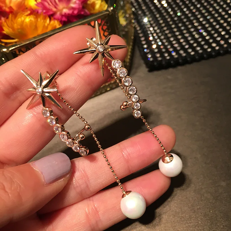 В европейском и американском стиле восьмиугольная ухо клип серьга с жемчугом