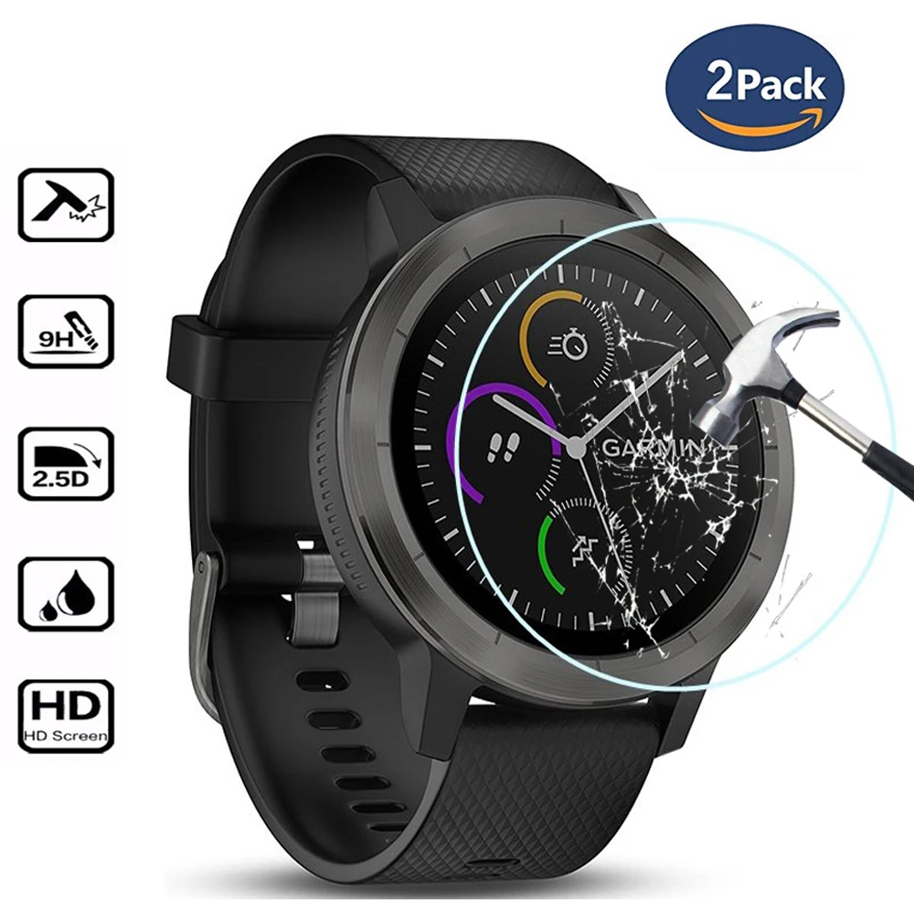 2 шт Ультра прозрачная защитная пленка из закаленного стекла для Garmin Vivoactive 3 Smart Watch Vivoactive3 Защитная крышка для экрана