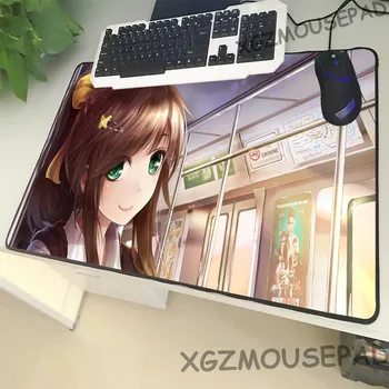 

XGZ Popular Cartoon Large Size Mouse Pad Lock Side Cute Anime Girl Laptop PC Table Mat Pure Sister Rubber Non-slip Universal