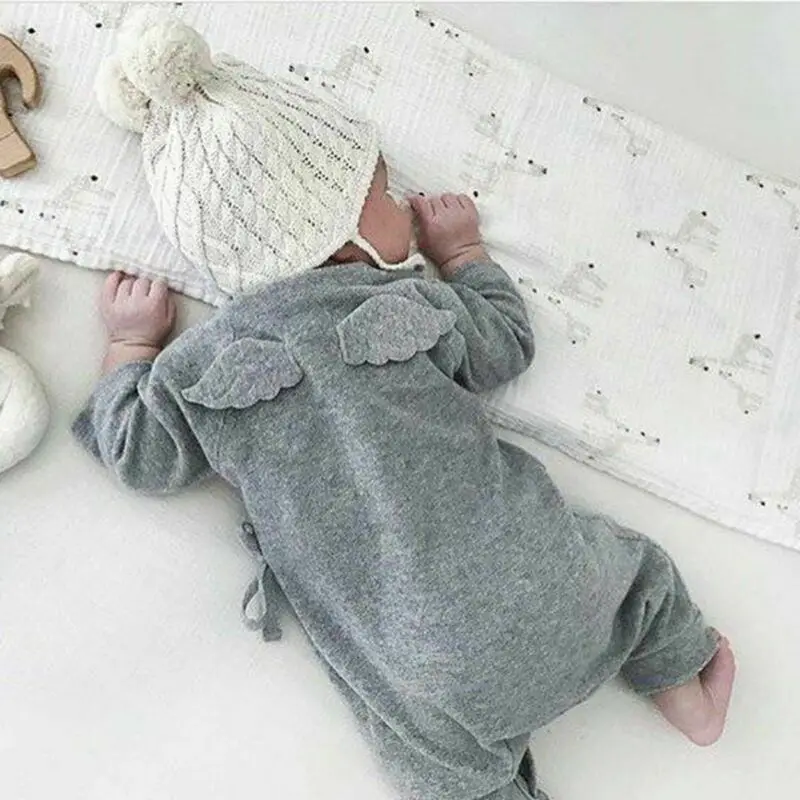 Infant Newborn Baby Boy Girl Angel Wings Romper Jumpsuit Outfit Halloween Costume 0-24M Cute Kid Rompers