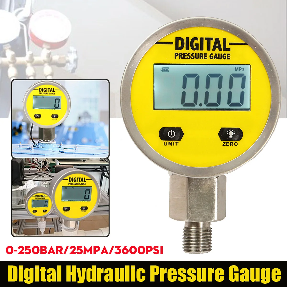 Pressure Gauges Digital Display Oil Pressure Hydraulic Pressure Test Meter 3v 25 Pressure Gauges Digital Display Oil Pressure Hydraulic Pressure Test Meter 3v 25