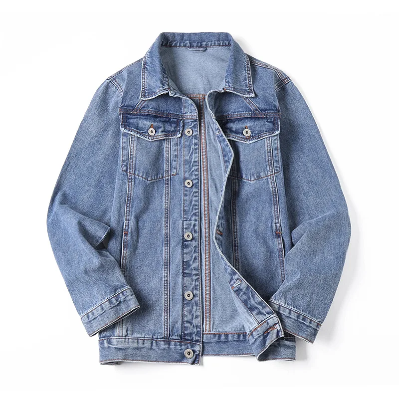 

Autumn Spring 2020 Plus size 5XL 4XL-L DARK GREY Denim Jeans Jacket Men Stand Collar Casual Fashion Clothes