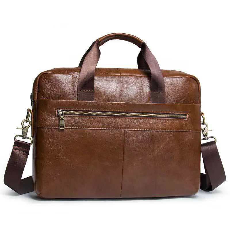 

Man Briefcase Portable Computer Business Affairs Head Layer Cowhide Male Package mens men bag laptop messenger bags hot sale