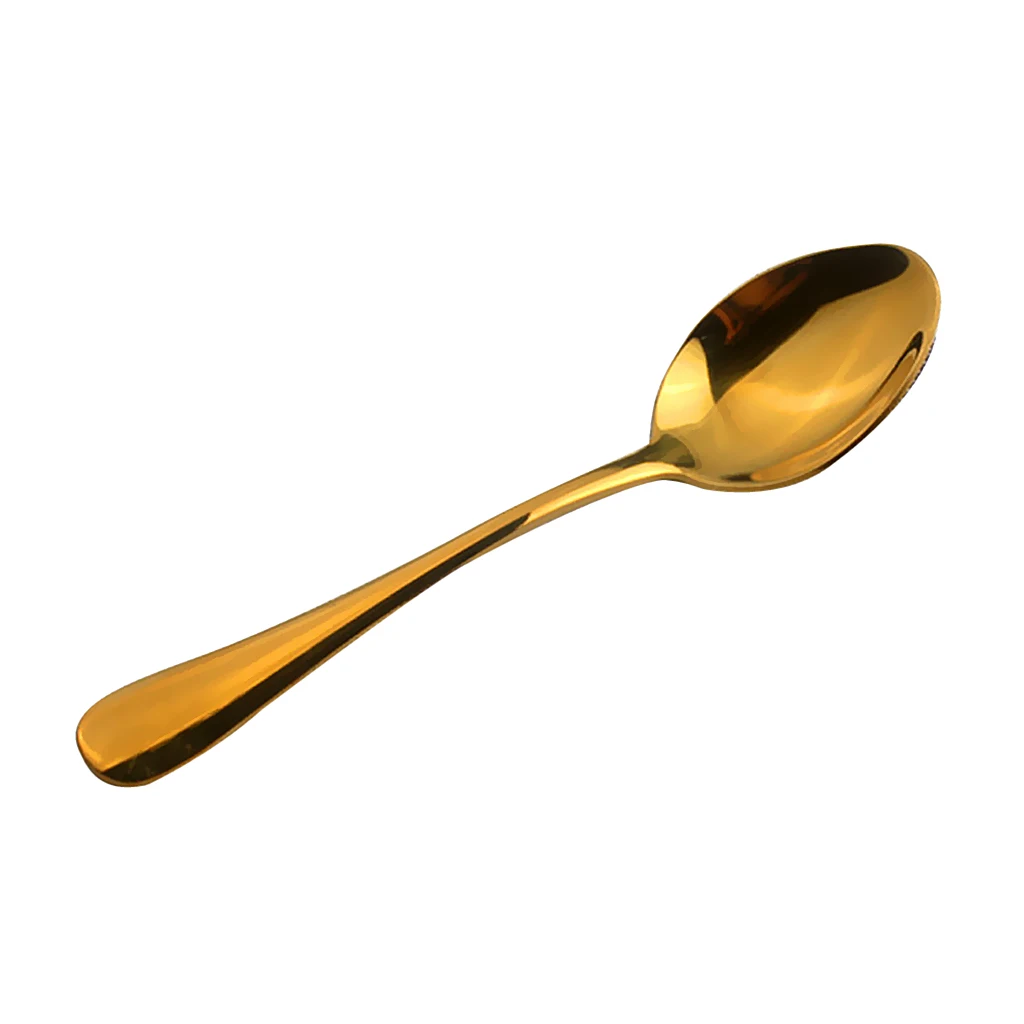 Colorful Stainless Steel Tea Spoon Iced Coffee Cafe Cutlery Latte Teaspoon 