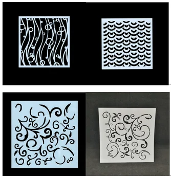 

5pcs Water wave scale round pvc Layering Stencils for Diy scrapbook coloring,painting stencil,home deco DIY Paper Cards Crafts