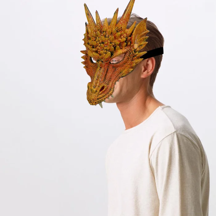 Mardi Gras Маскарадная маска для хеллоуина и карнавала вечерние гибкие ПУ формы 3D животное дракон маска для взрослых магазин UYT