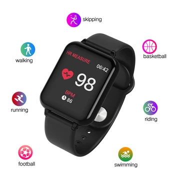 

B57 Smart watch IP67 Waterproof Sports Heart Rate Blood Pressure Monitor smartwatch For Women men kid Android IOS phone