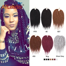 AliLeader, 6 цветов, 12 дюймов, сенегальское волокно, твист, синтетические, на крючках, косички, волосы для плетения, 22 корня, косички