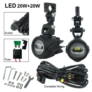 

40W LED Auxiliary Lights 6000K Super Bright Fog Driving Light Kits DRL for Motorcycle