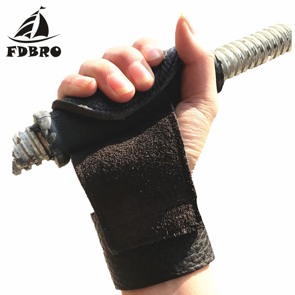 FDBRO Кожаные Перчатки для фитнеса, тяжелая атлетика, одежда для запястья, не скользит, уход за ладонями, оборудование, браслет, пояс, поддержка запястья, фиксатор для рук