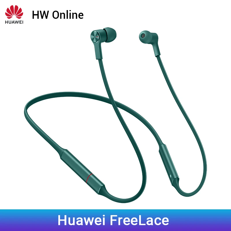 Green Huawei FreeLace спортивные наушники с микрофоном ушной крючок huawei Bluetooth 5,0 беспроводной для наушников, карты памяти кабель металлическая полость жидкий силикон магнитный переключатель - Цвет: Green