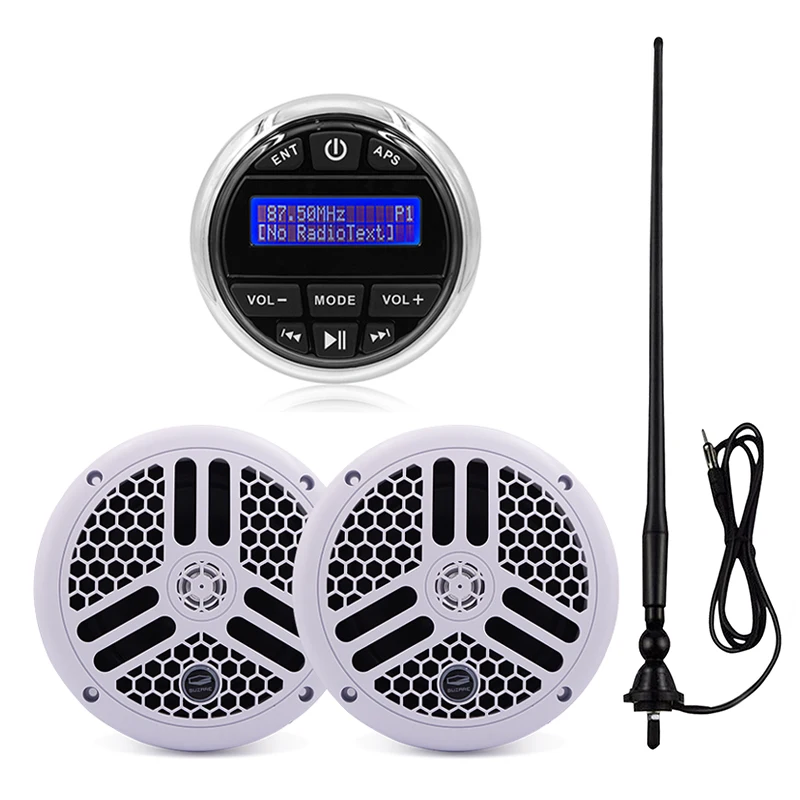 

Marine Waterproof Radio Audio Stereo DAB Boat Bluetooth Receiver MP3 Player+6.5 Inch Marine Speakers+AM FM Antenna For RV Yacht