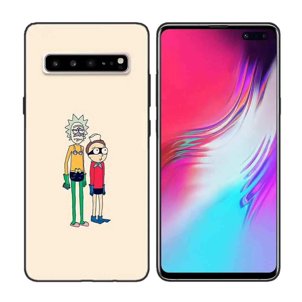 Черный мягкий силиконовый чехол для samsung Galaxy S7 S8 S9 S10 5G S10E J4 J6 J8 M20 Note 8 9 Edge Plus Cas Rick and Morty S - Цвет: Темно-серый