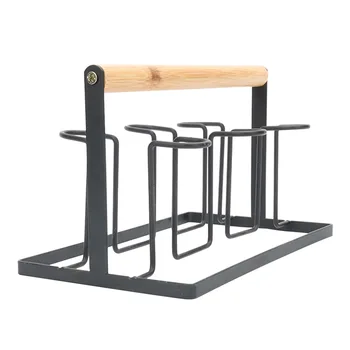 

Home Organizer Nordic Style Storage Stand Living Room Glasses Countertop Kitchen Bottle Mugs Modern Wood Handle Cup Drying Rack