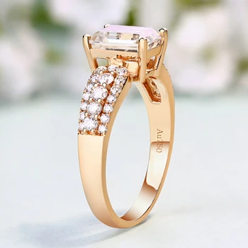 

3 Carat 18K Rose Gold Moissanite Diamond Ring Rectangle Princess Emerald Women Wedding Party Engagement Anniversary Ring VVS