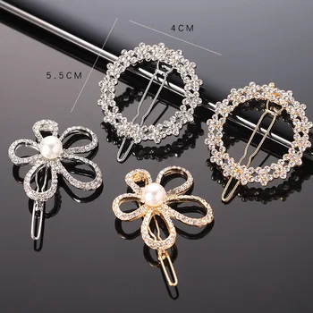 

Vintage Imitation Pearl Hairpins For Women Girls Gifts Gold Color Hair Clips Crystal Rhinestones Hair Accessories Jewelry