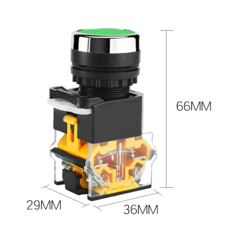 ВКЛ-ВЫКЛ LA38-11BN LA38-11BNZS Мгновенный/защелкивающийся кнопочный переключатель 22мм4винты круговой небольшой размер плоский круглый вырез панели