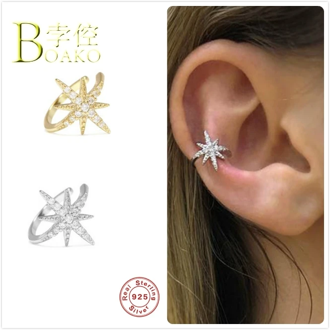 Серьги-клипсы женские из серебра 925 пробы с фианитом | Украшения и аксессуары