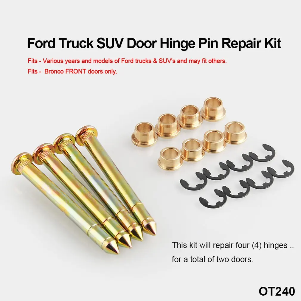 for Ford F150 F250 F350 Bronco Door Hinge Pins Pin Bushing Kit