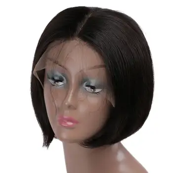 

Beauty On Line Straight Synthetic Natural Black Hair 13*4 Ear To Ear Lace Frontal Bobo Wigs High Temperature Fiber 8-14''