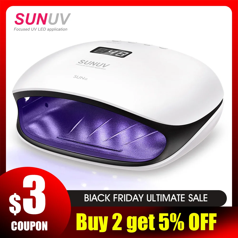  SUNUV SUN4 48W UV LED Lamps Nail Dryer Lamp with LCD Display Smart UV Phototherapy Nail Art Manicur - 32849062365