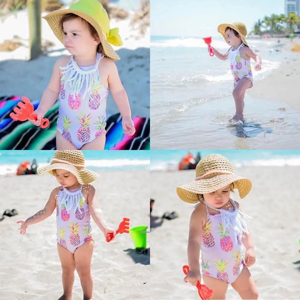 Новинка милый детский купальник на бретельках в виде ананасов для маленьких