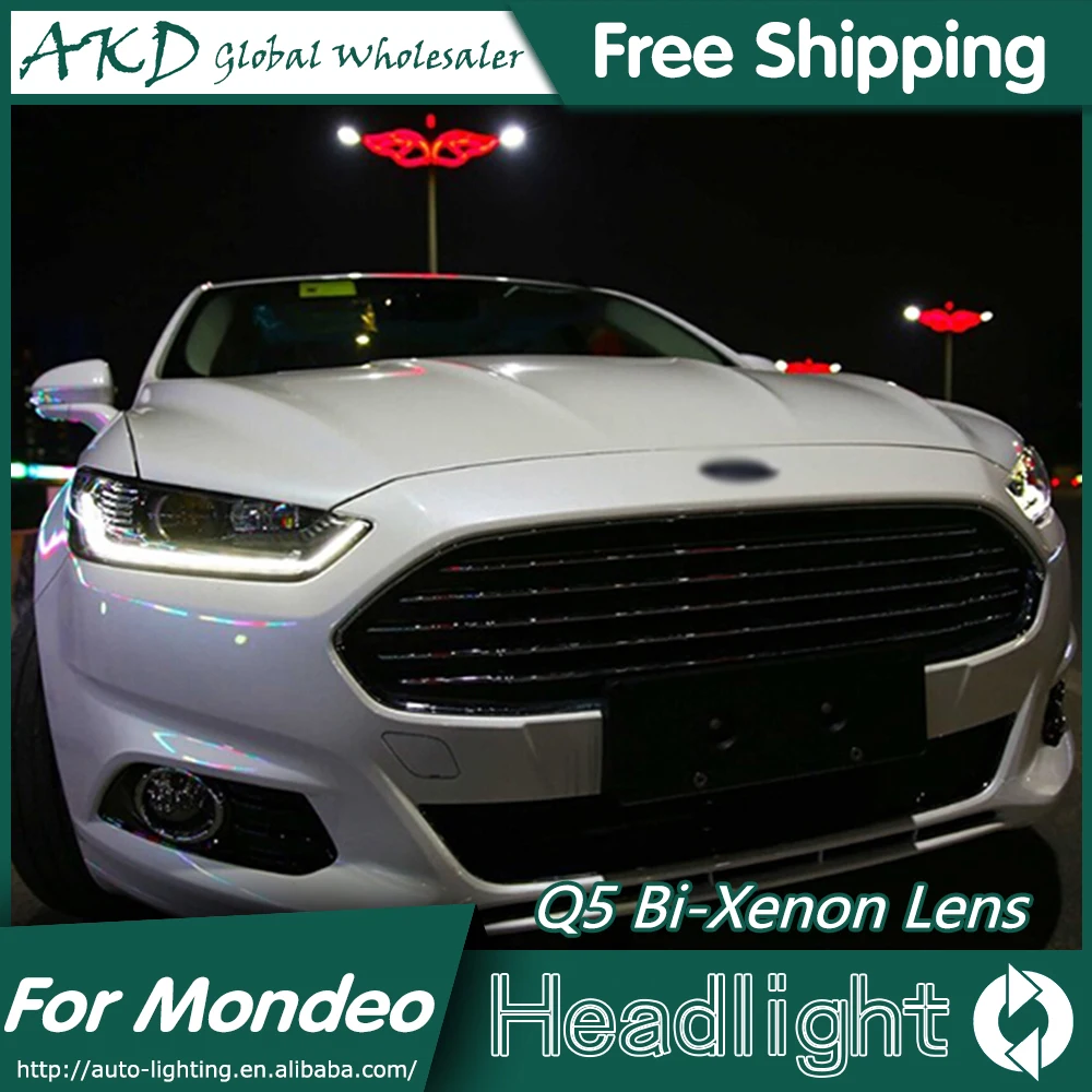 Фары для автомобиля Ford Mondeo Fusion 13-17 DRL дневные ходовые огни Светодиодный Биксеноновая лампа Противотуманные фары, аксессуары для автомобиля