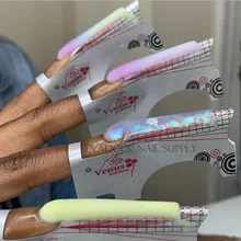 Autocollants sculptés en acrylique pour extensions d'ongles, en papier auto-adhésif, Gel UV, outil de manucure