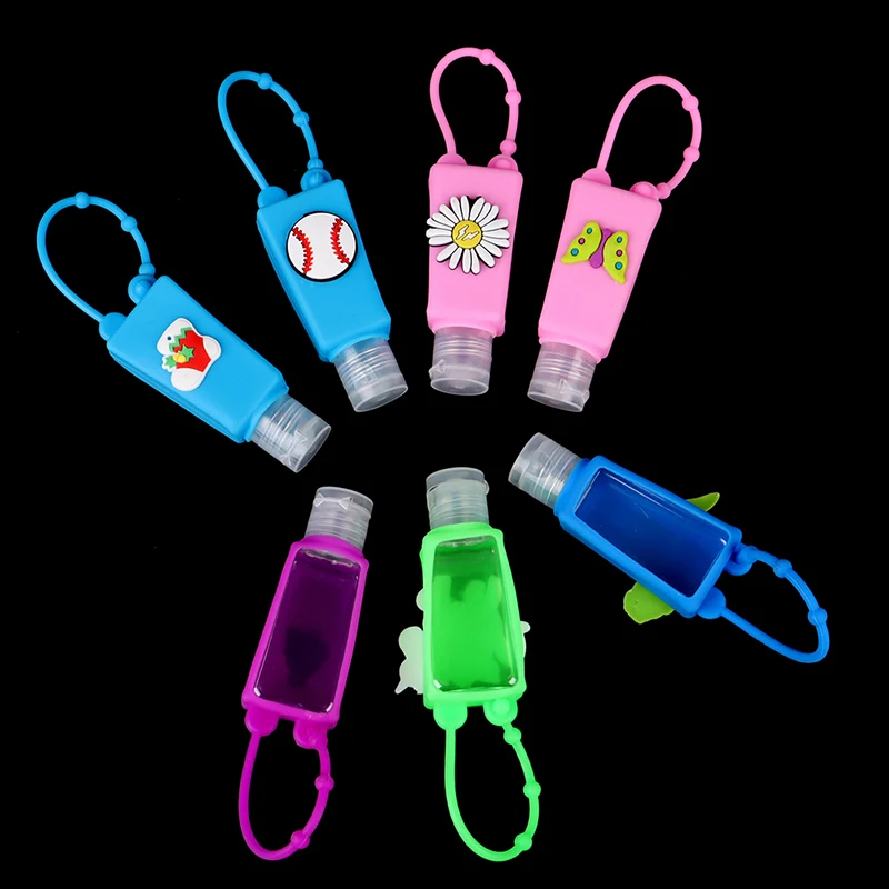 

1PC Cartoon Mini Hand Sanitizer Holder Travel Portable Safe Gel Holder Hangable Liquid Soap Dispenser Containers 30ML