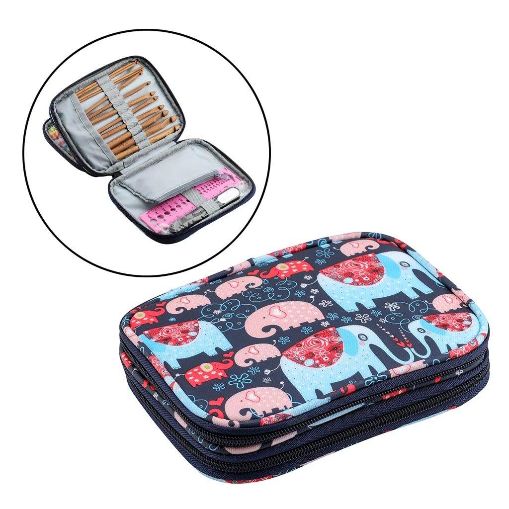 Durable Portable Knitting Crochet Hooks Bag Needles Storage Bag Waterproof