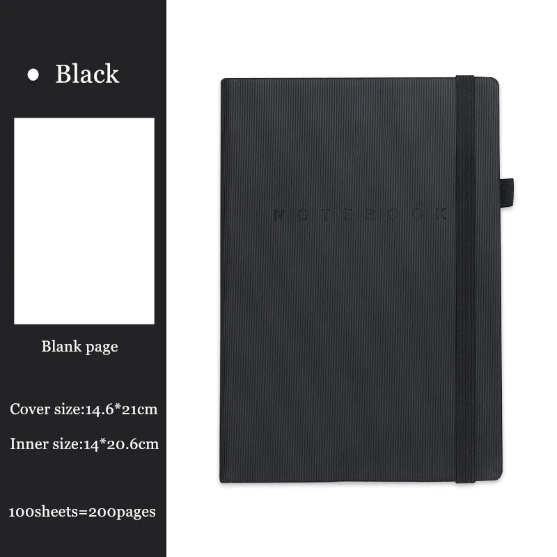 A5 Agenda Bullet Journal сетка пустая линия Рисование ноутбука портативные Заметки DIY дневник планировщик Органайзер школьные принадлежности канцелярские принадлежности - Цвет: Black--blank