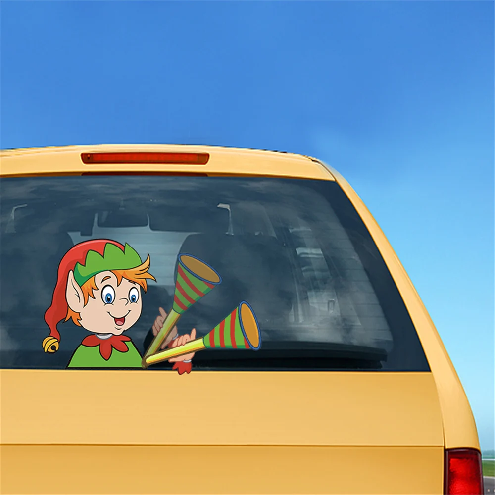 

New Elf Shaking The Bell Waving Wiper Decals Pvc Car Styling Rear Window Wiper Stickers Rear Windshield Stickers Decor 1 Pcs