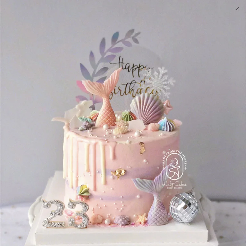 

Laser Water Grass Cake Topper Party Dessert Table Dessert Dress Up Party Supplies Cake Topper for Cupcake Diy Party Decoration G