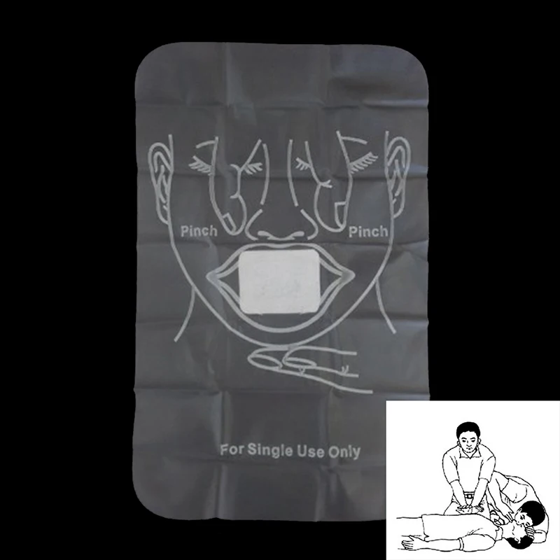 10pcs Face Shield Professional First Aid PE Mask Bag Disposable for Training Fist Aid Rescue Kit for Outdoor Activity