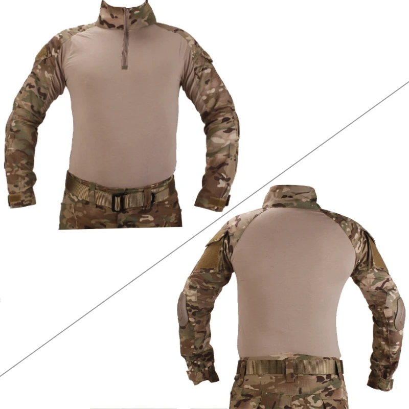 VULPO Camouflage BDU Multicam Combat Uniforms Shirt/Broek & Elbow/Knee Pads Militaire Game Cosplay Uniform Ghilliekostuum