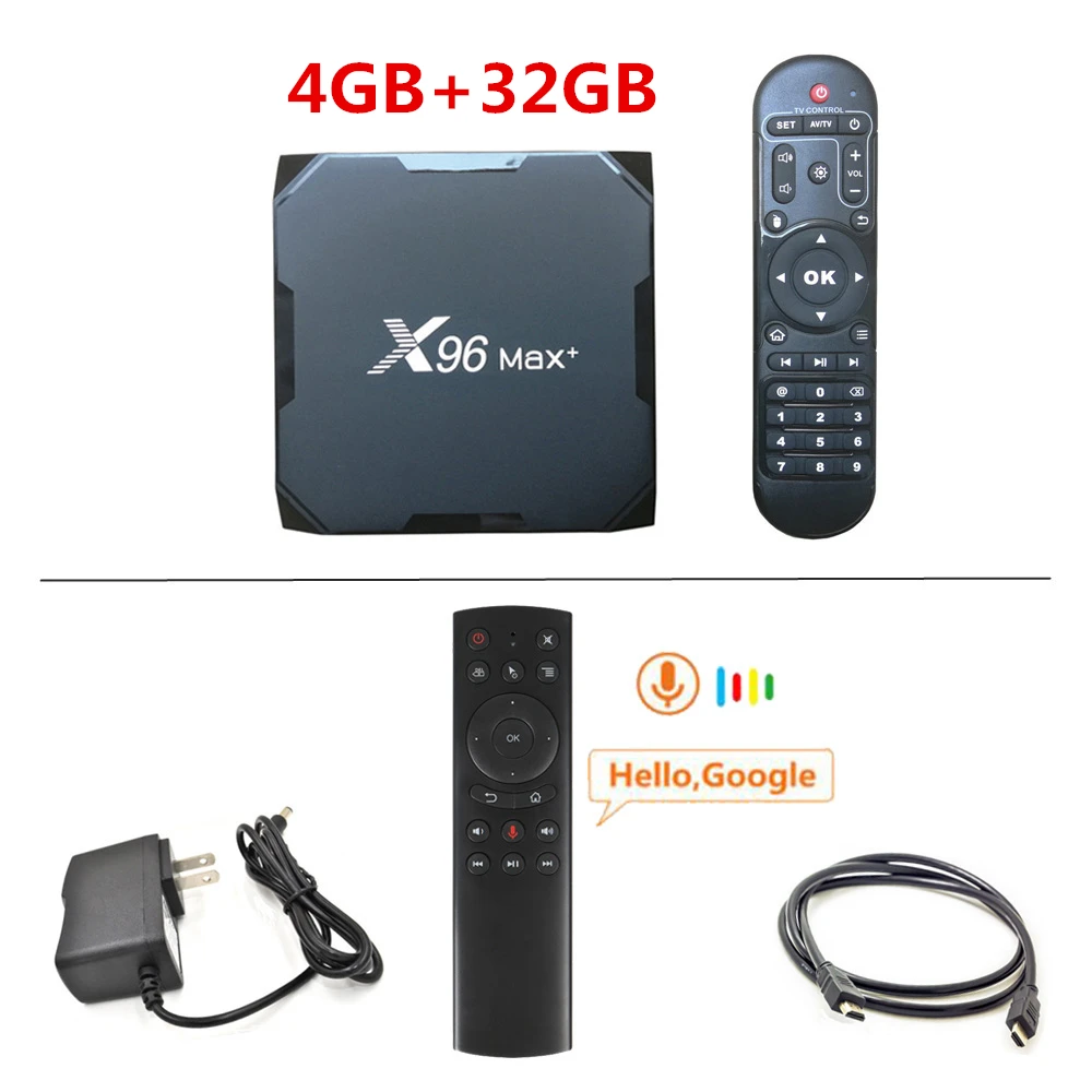 4G 32G G20s Voice RC Amlogic S905X3 Android 9,0 ТВ приставка X96 Max Plus Четырехъядерный 4K Youtube 4GB 64GB 32GB Wifi 8K X96Max смарт-приставка 2GB16GB - Цвет: 4G 32G G20s Voice RC