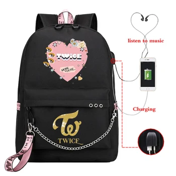 

Mochilas Escolares Twice MORE & MORE Backpack Women USB Charger Laptop Bagpack School Bags for Boys Korean Backpacks for Girls