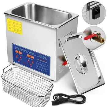 

Stainless Steel Heating Ultrasonic Cleaner 10L Digital Timer Industry Equipment
