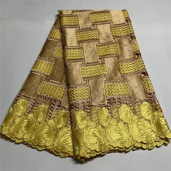

Latest Nigerian French Swiss Voile Lace In Switzerland For Party 2020 Yellow New Design African Guipure Laces Fabric