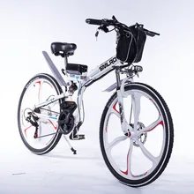 Складной Электрический горный велосипед 26 ''350 ваттовый мотовелосипед с 48V 10Ah/13Ah литий-ионный Батарея полной подвеской в переменного тока, 50-60 км