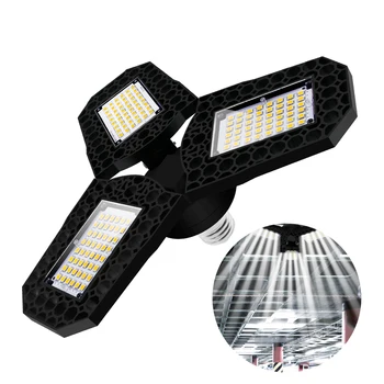 

LED Light LED Garage Light 40W Wide Pressure Three Leaf Folding Ceiling Light For Factory Garage Basement Ceiling Light
