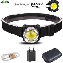5000 люмен встроенный аккумулятор светодиодный налобный фонарь USB перезаряжаемая Рабочая лампа 3 режима света водонепроницаемая фара для рыбалки, кемпинга