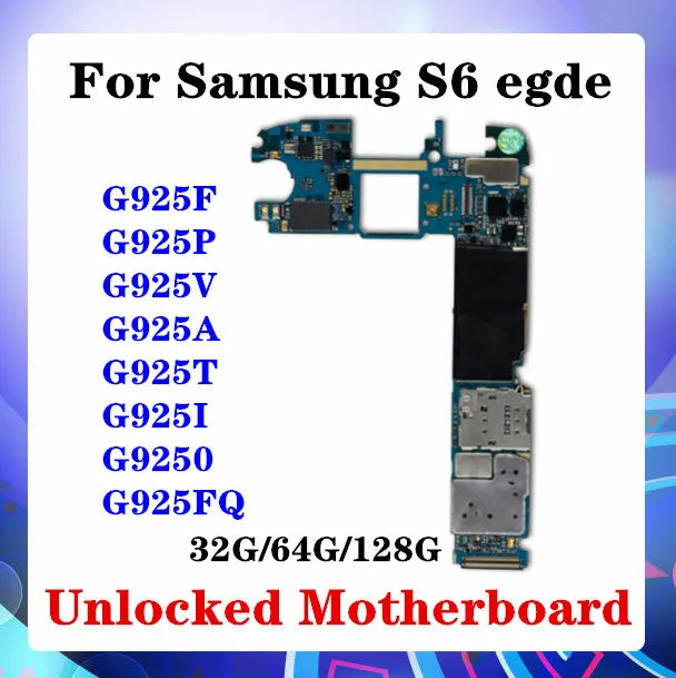 Для Samsung Galaxy S6 edge G925F материнская плата 32 Гб 64 128 ГБ оригинальная с полными ЧИПАМИ IMEI Android OS G925 основная