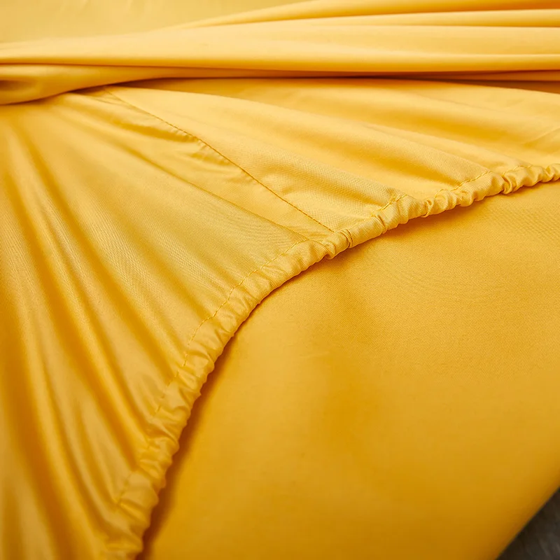 2023 più nuovo poliestere quattro angoli con fascia elastica lenzuolo copriletto antiscivolo Simmons coprimaterasso antipolvere colore giallo